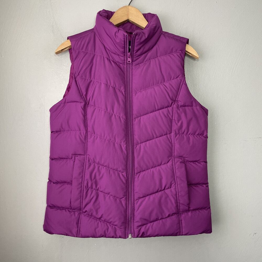 Lands End Down Puffer Vest Size Small Purple Sleeveless Gilet Preppy Dopamine